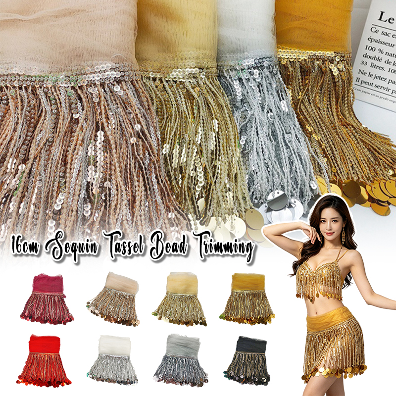 10 Yards Sequins Tassel Lace T - Tassel Fringe Trim บทวิจารณ์และราคา