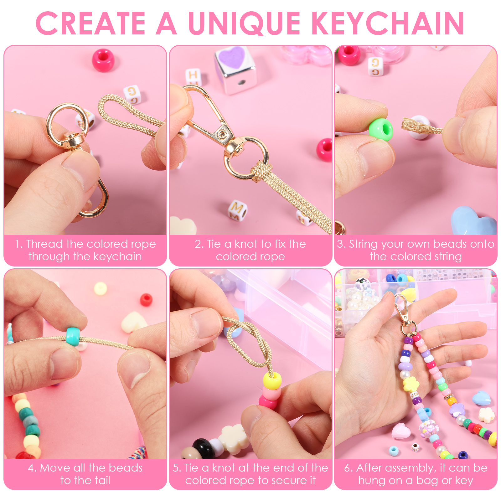 421PCS Beaded Keychain Making  - Embellishment Crafts บทวิจารณ์และราคา