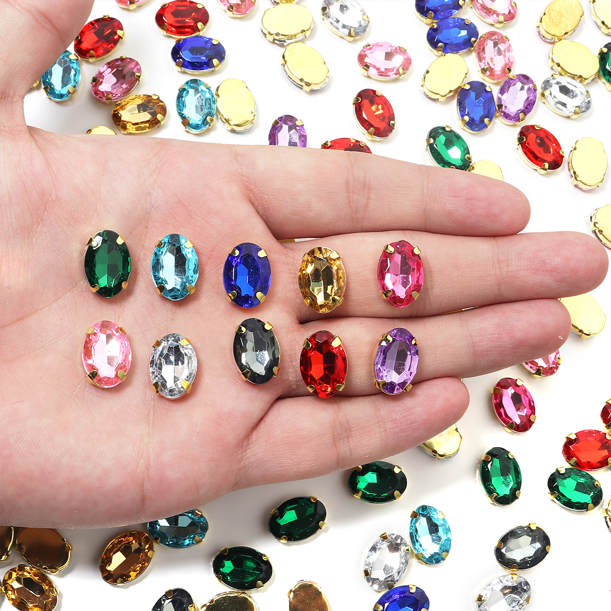 50pcs Gold Color Stainless Ste - Sew On Rhinestone บทวิจารณ์และราคา