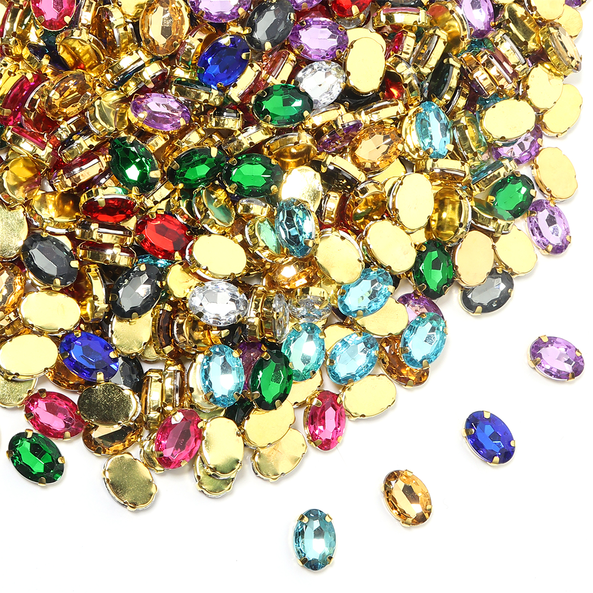 50pcs Gold Color Stainless Ste - Sew On Rhinestone บทวิจารณ์และราคา