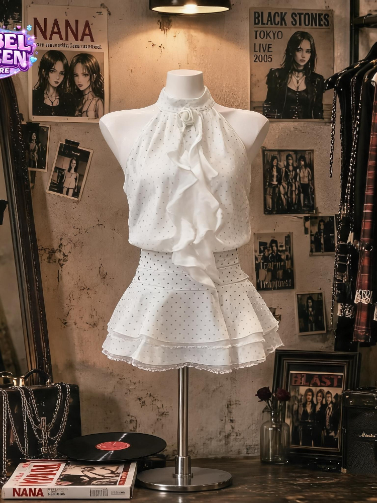 French Sweet Polka Dot 2 Piece - Elastic Lace Trim บทวิจารณ์และราคา