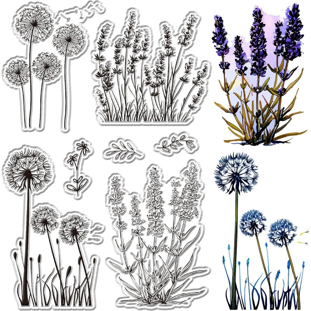 Dandelion Clear Stamps Lavende - Embellishment Crafts บทวิจารณ์และราคา