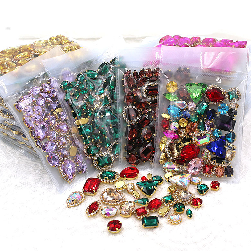 50Pcs 24 Color Mixed Shape Gla - Sew On Rhinestone บทวิจารณ์และราคา