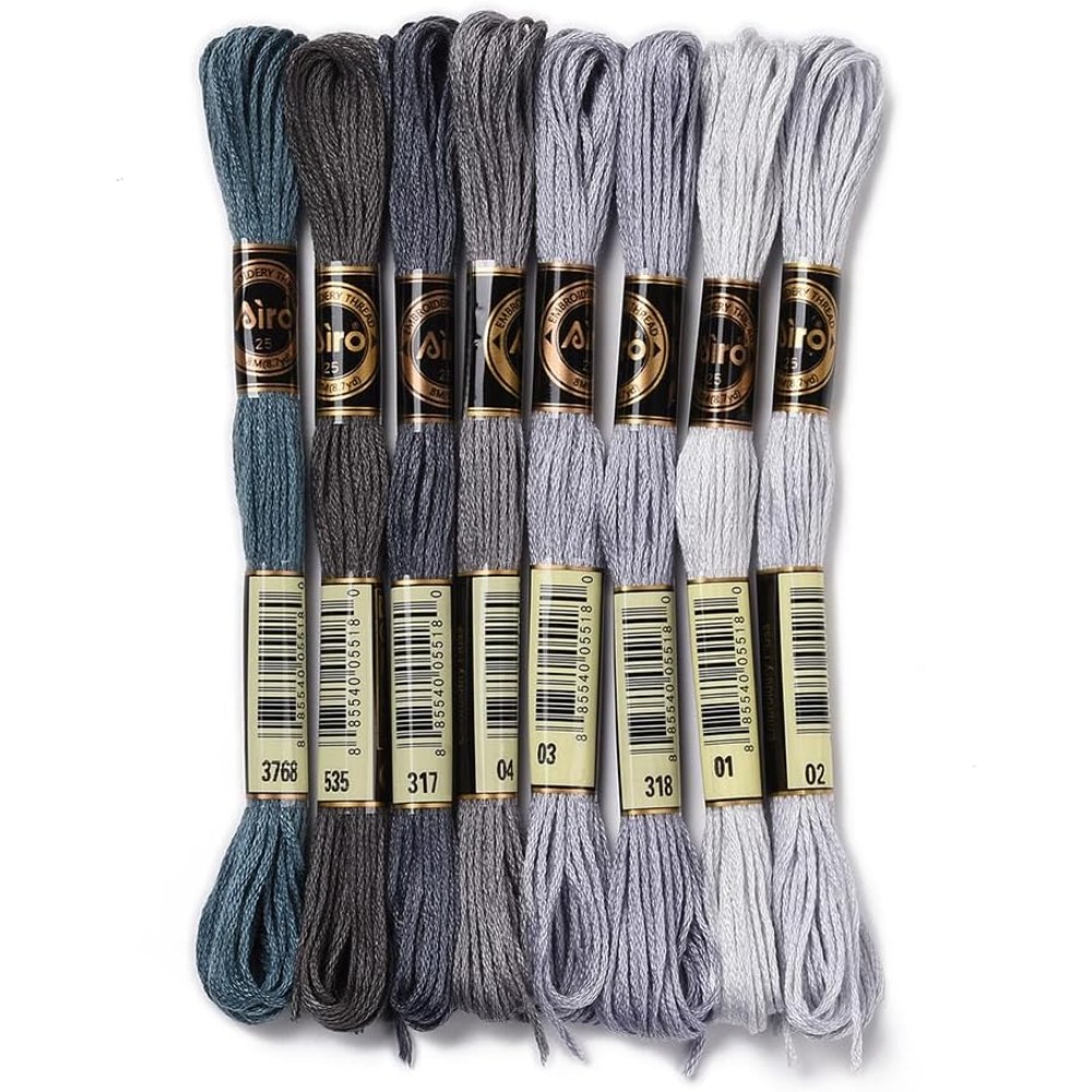 8 Skeins 70 Yards Grey Friends - Embroidery Embellishments บทวิจารณ์และราคา