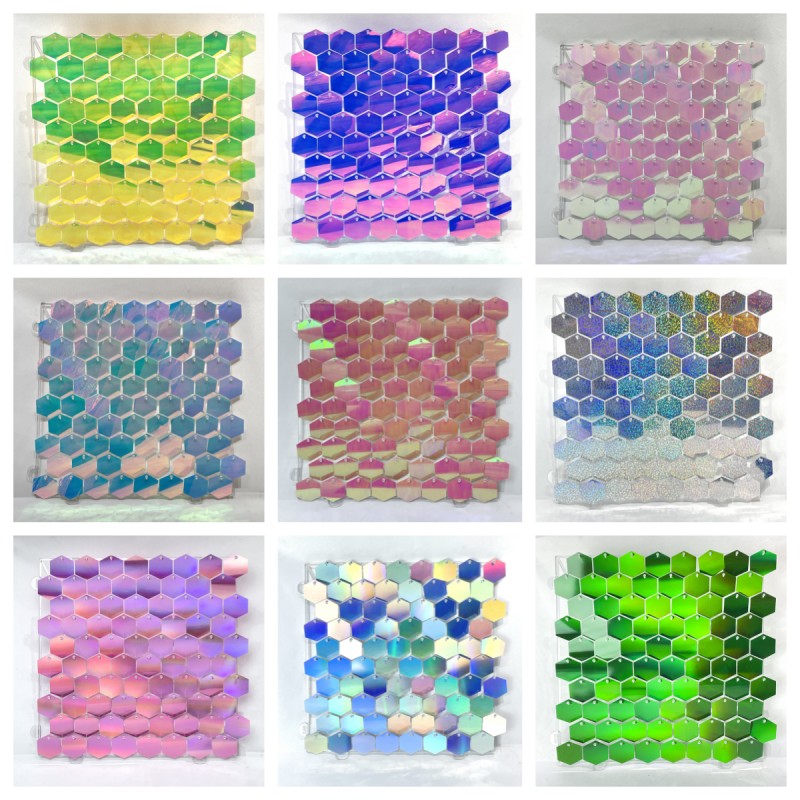 1pc Hexagon Sequin Backdrop Pa - Sequin Fabric Panel บทวิจารณ์และราคา