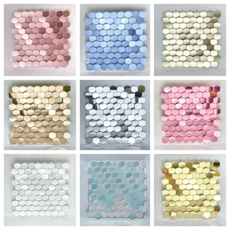 1pc Hexagon Sequin Backdrop Pa - Sequin Fabric Panel บทวิจารณ์และราคา