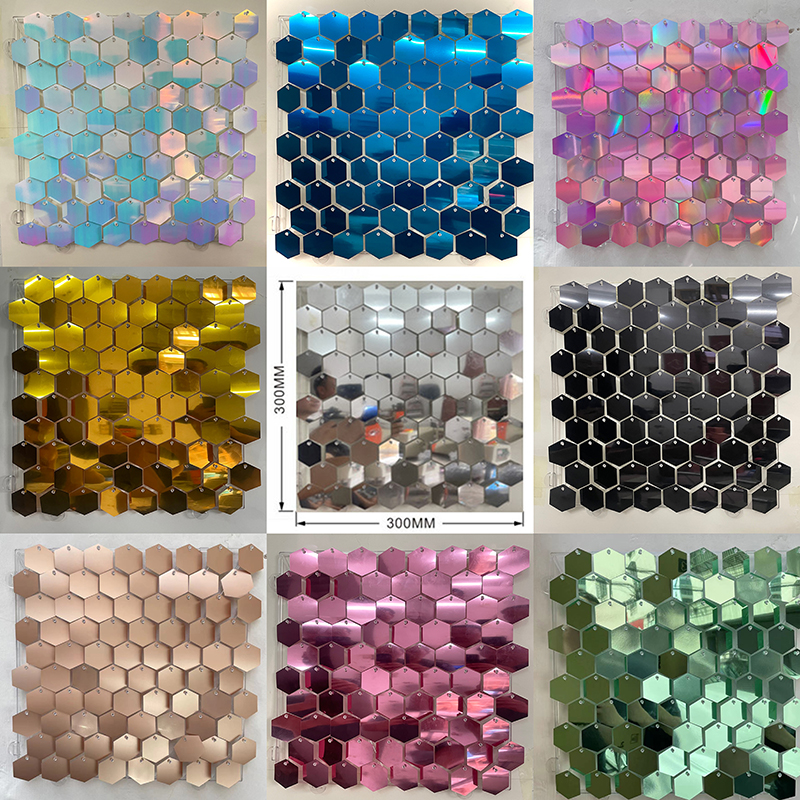 1pc Hexagon Sequin Backdrop Pa - Sequin Fabric Panel บทวิจารณ์และราคา