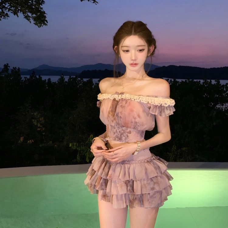 French Sweet Coquette Off Shou - Elastic Lace Trim บทวิจารณ์และราคา