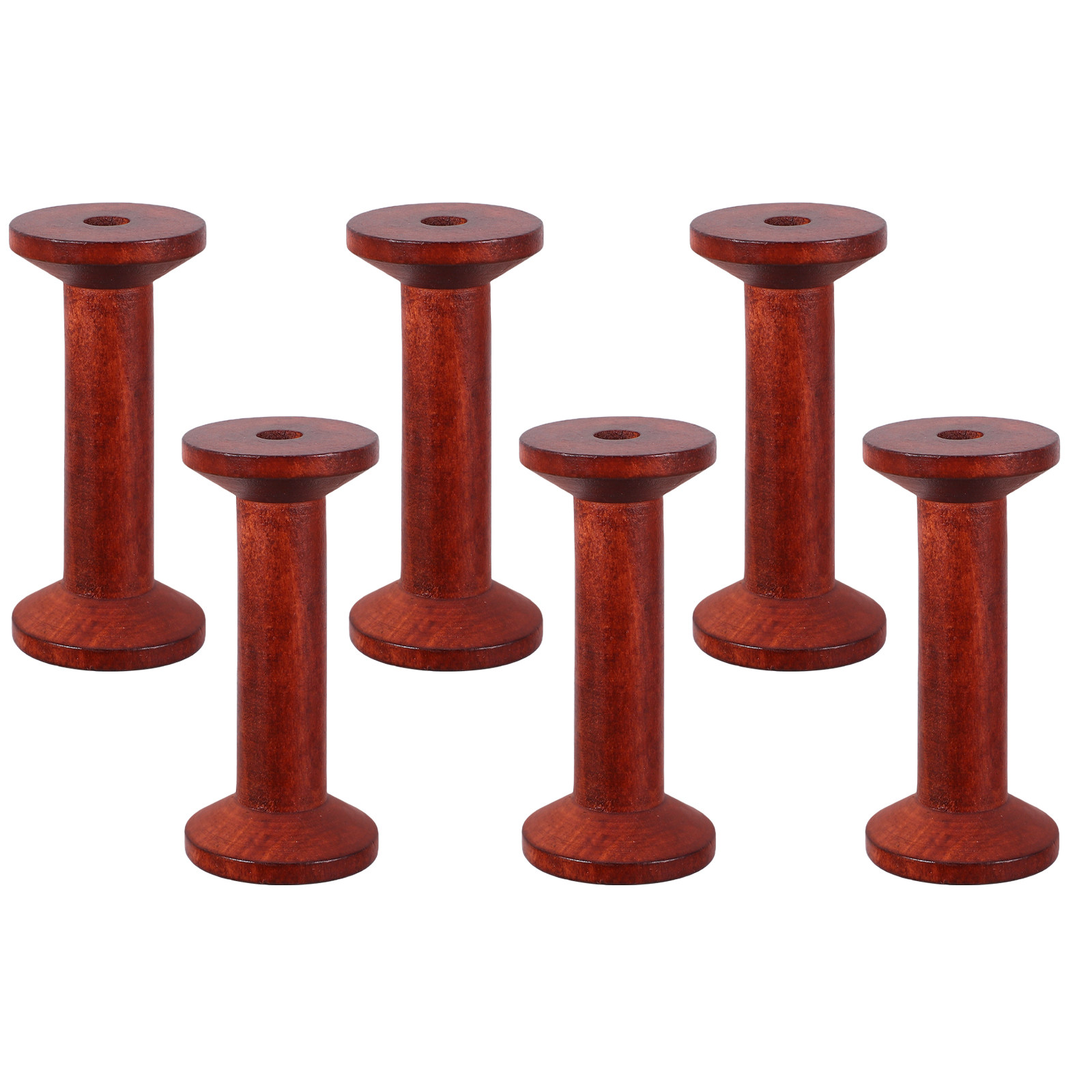 6Pcs Wooden Empty Spools for C - Embroidery Craft บทวิจารณ์และราคา