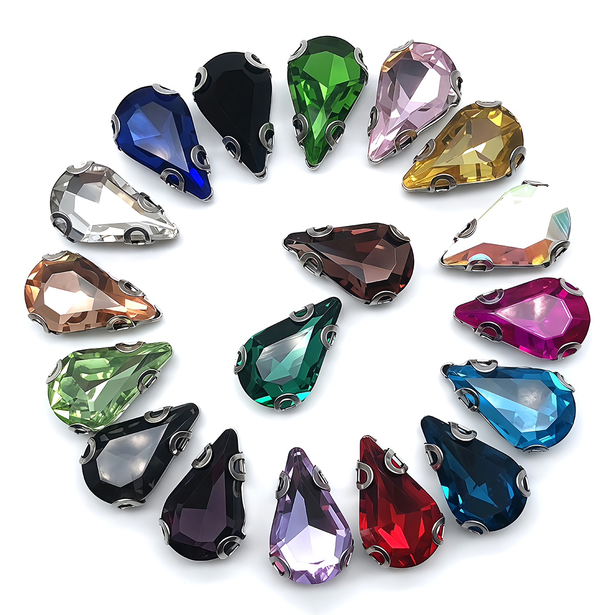 Water Drop Crystal Glass Rhine - Sew On Rhinestone บทวิจารณ์และราคา