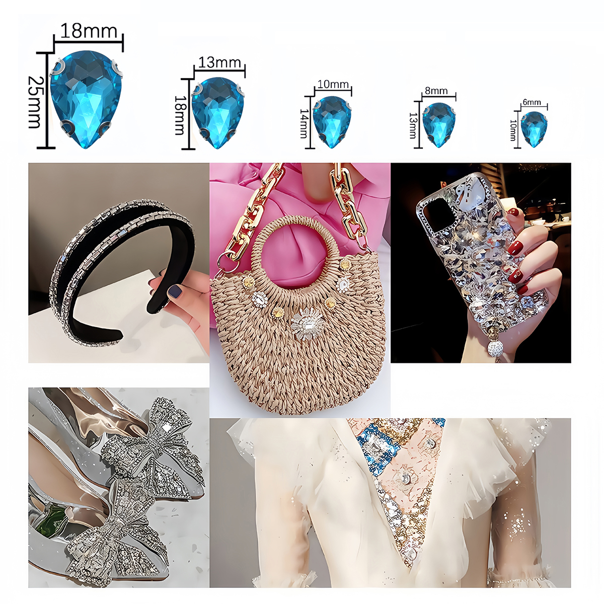 Water Drop Crystal Glass Rhine - Sew On Rhinestone บทวิจารณ์และราคา
