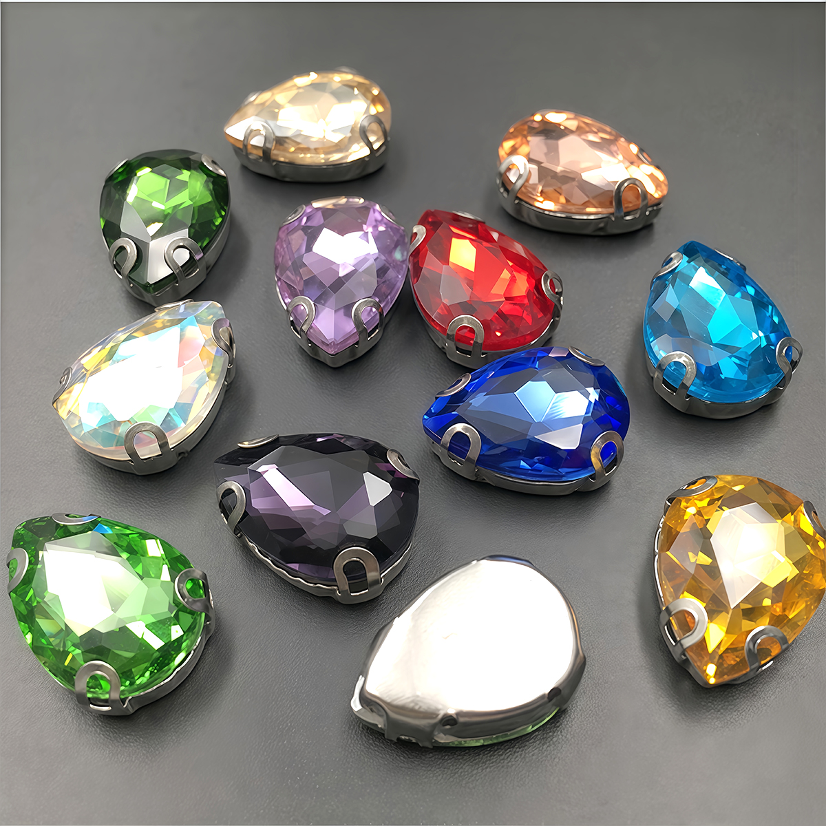 Water Drop Crystal Glass Rhine - Sew On Rhinestone บทวิจารณ์และราคา