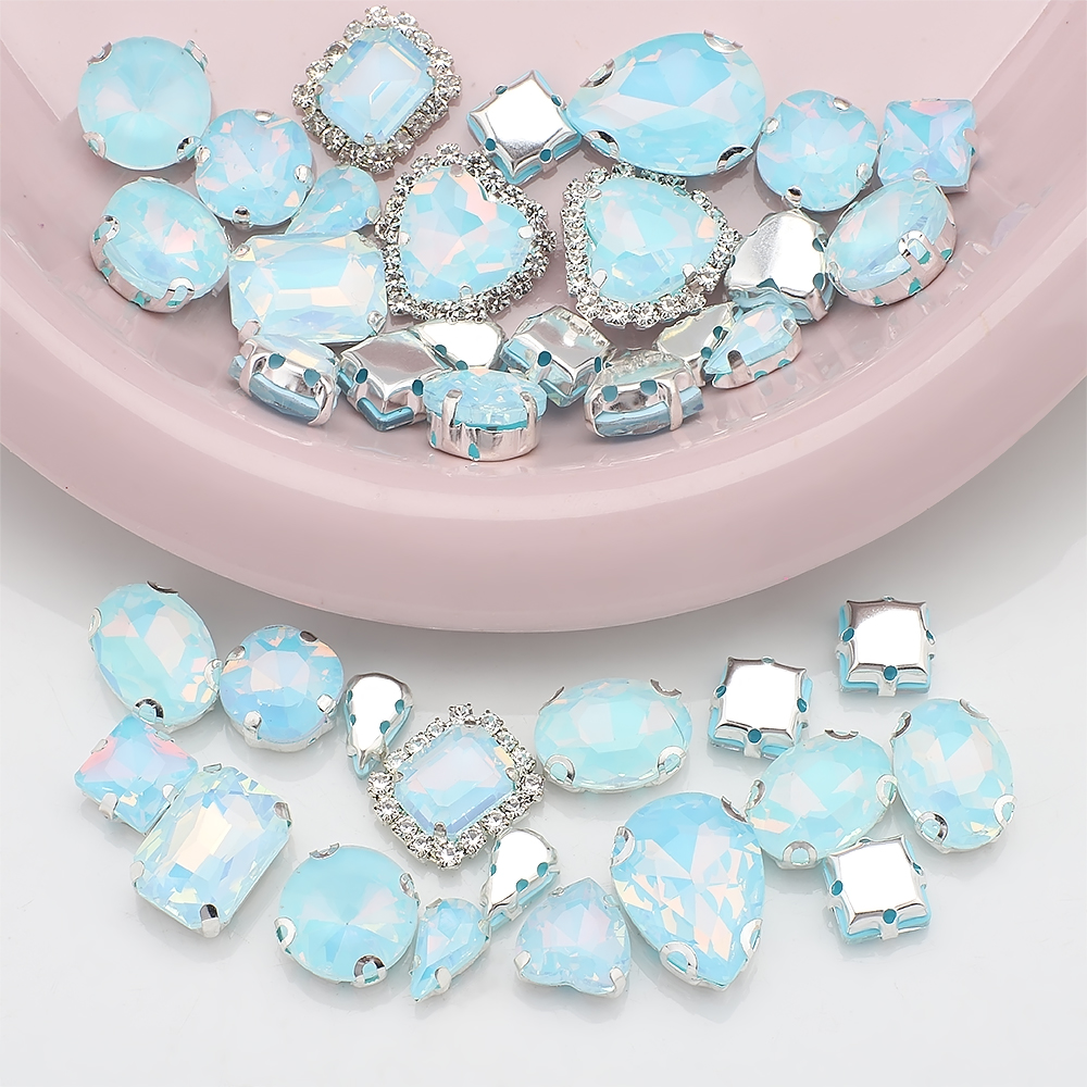 40pcs/bag Mix Shape Opal Glass - Sew On Rhinestone บทวิจารณ์และราคา