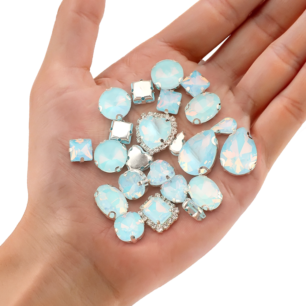 40pcs/bag Mix Shape Opal Glass - Sew On Rhinestone บทวิจารณ์และราคา