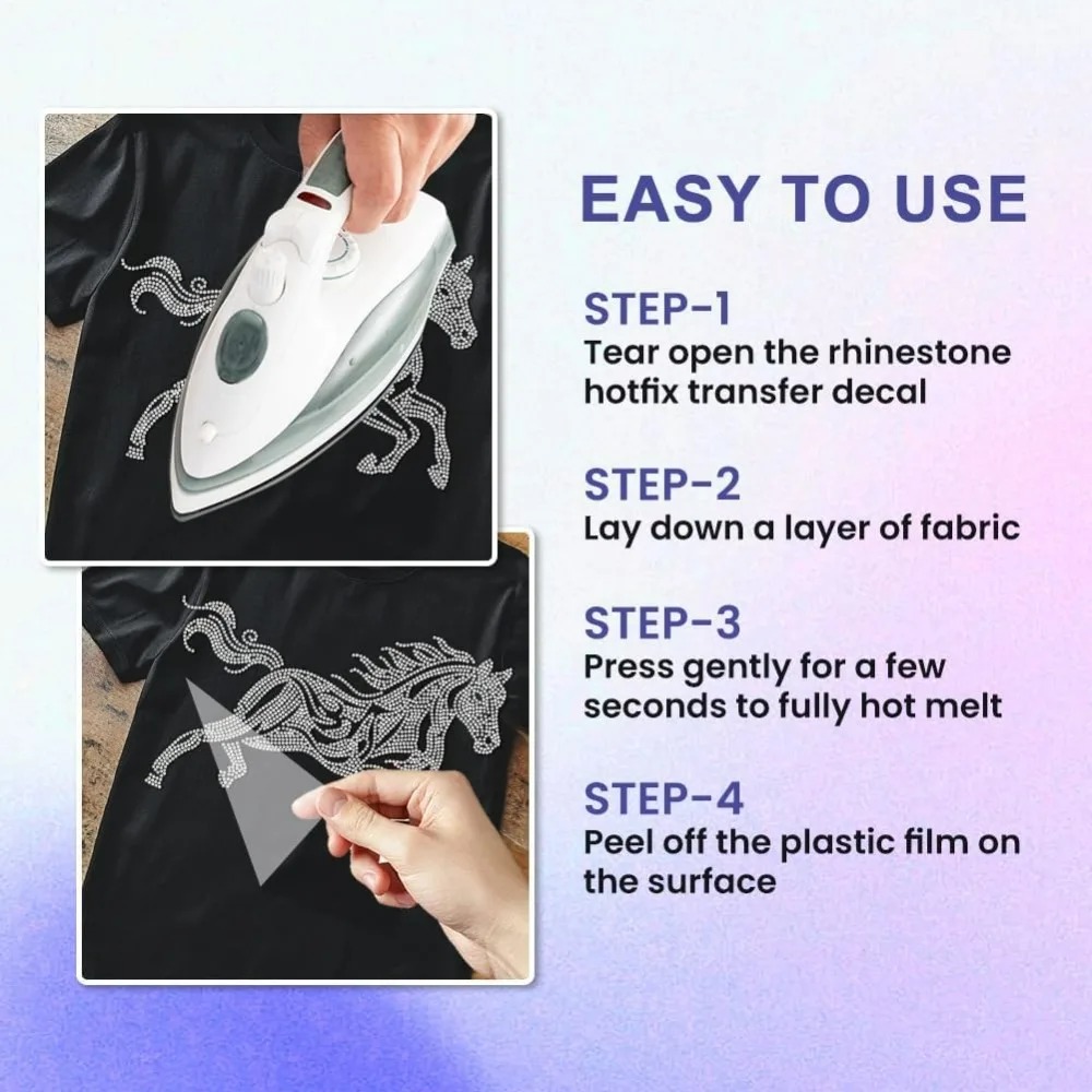 White Rhinestone Iron on Trans - Hotfix Rhinestone Sheet บทวิจารณ์และราคา
