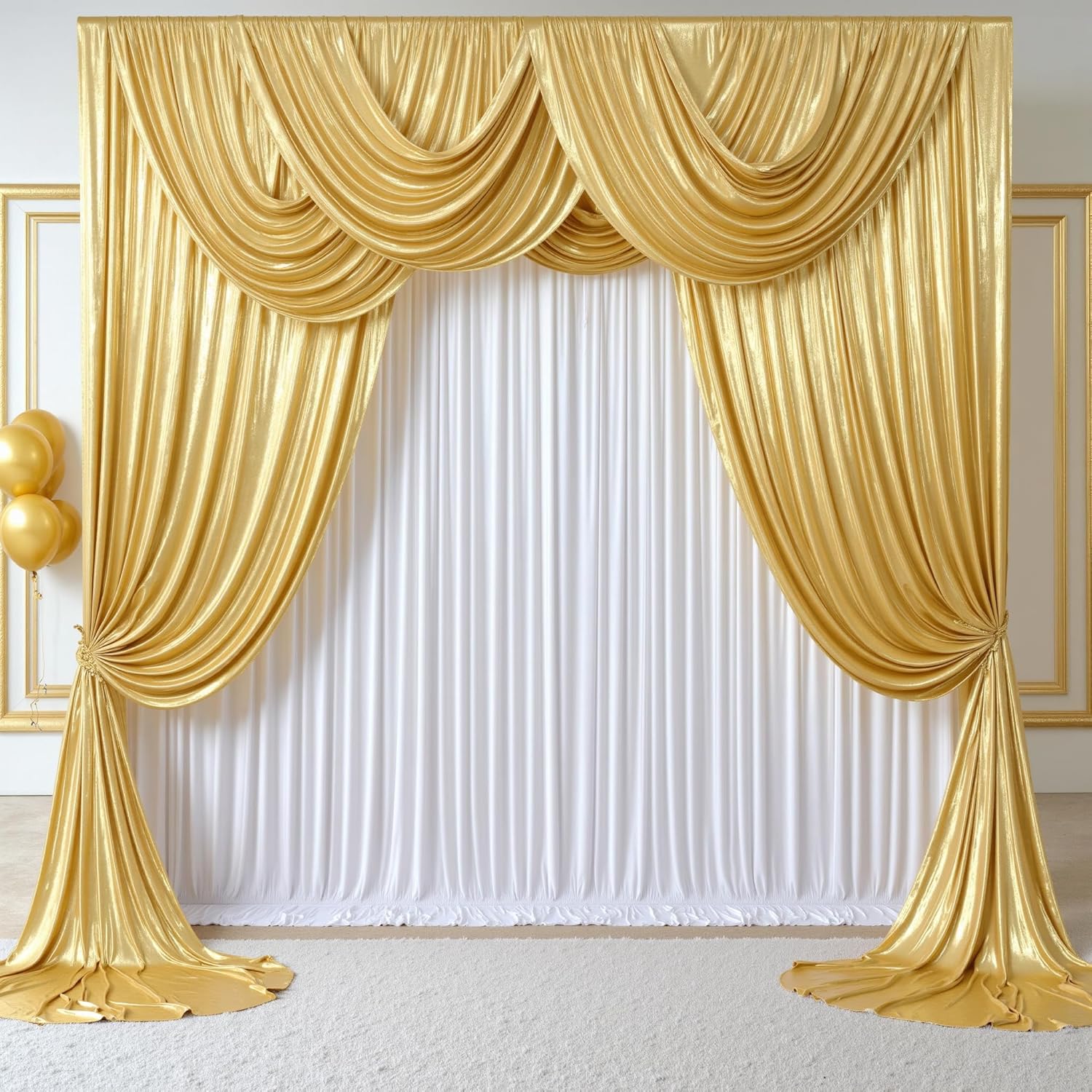 2.3x7FT Wrinkle Free Glitter 1 - Sequin Fabric Panel บทวิจารณ์และราคา
