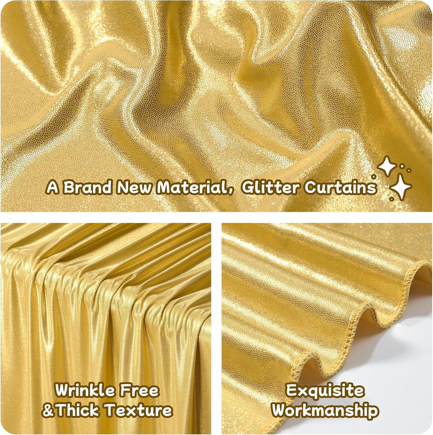 2.3x7FT Wrinkle Free Glitter 1 - Sequin Fabric Panel บทวิจารณ์และราคา