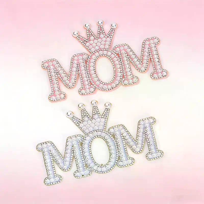 1PC Pearl Crown Mom Letter Pat - Sew On Rhinestone บทวิจารณ์และราคา