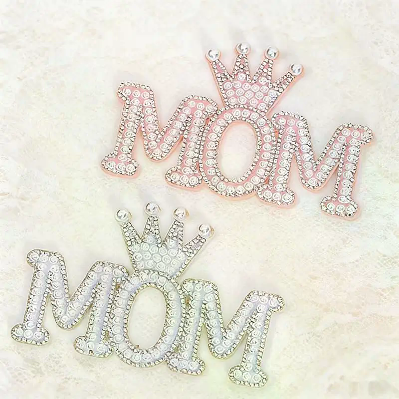 1PC Pearl Crown Mom Letter Pat - Sew On Rhinestone บทวิจารณ์และราคา