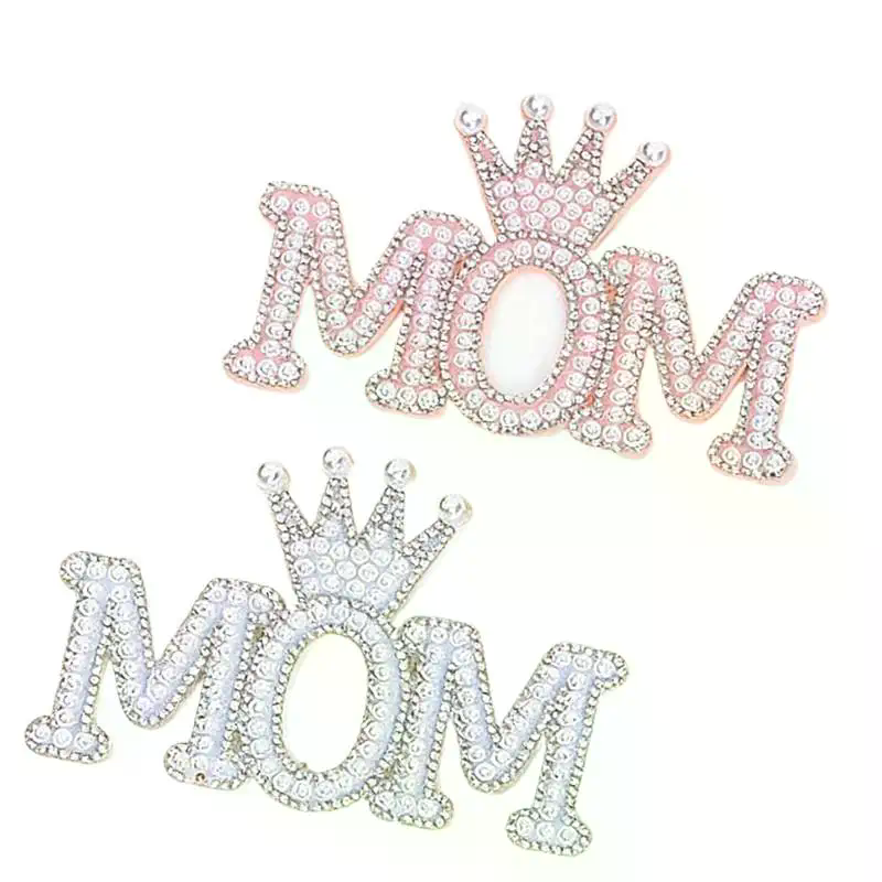 1PC Pearl Crown Mom Letter Pat - Sew On Rhinestone บทวิจารณ์และราคา