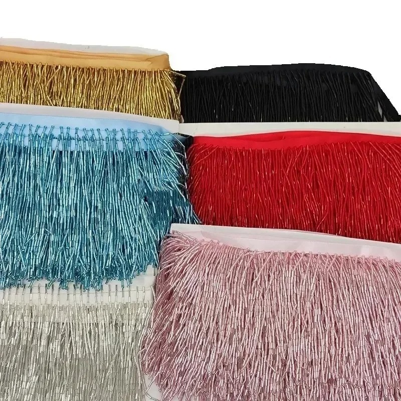 10CM Silver Red Bead Tube Tass - Tassel Fringe Trim บทวิจารณ์และราคา
