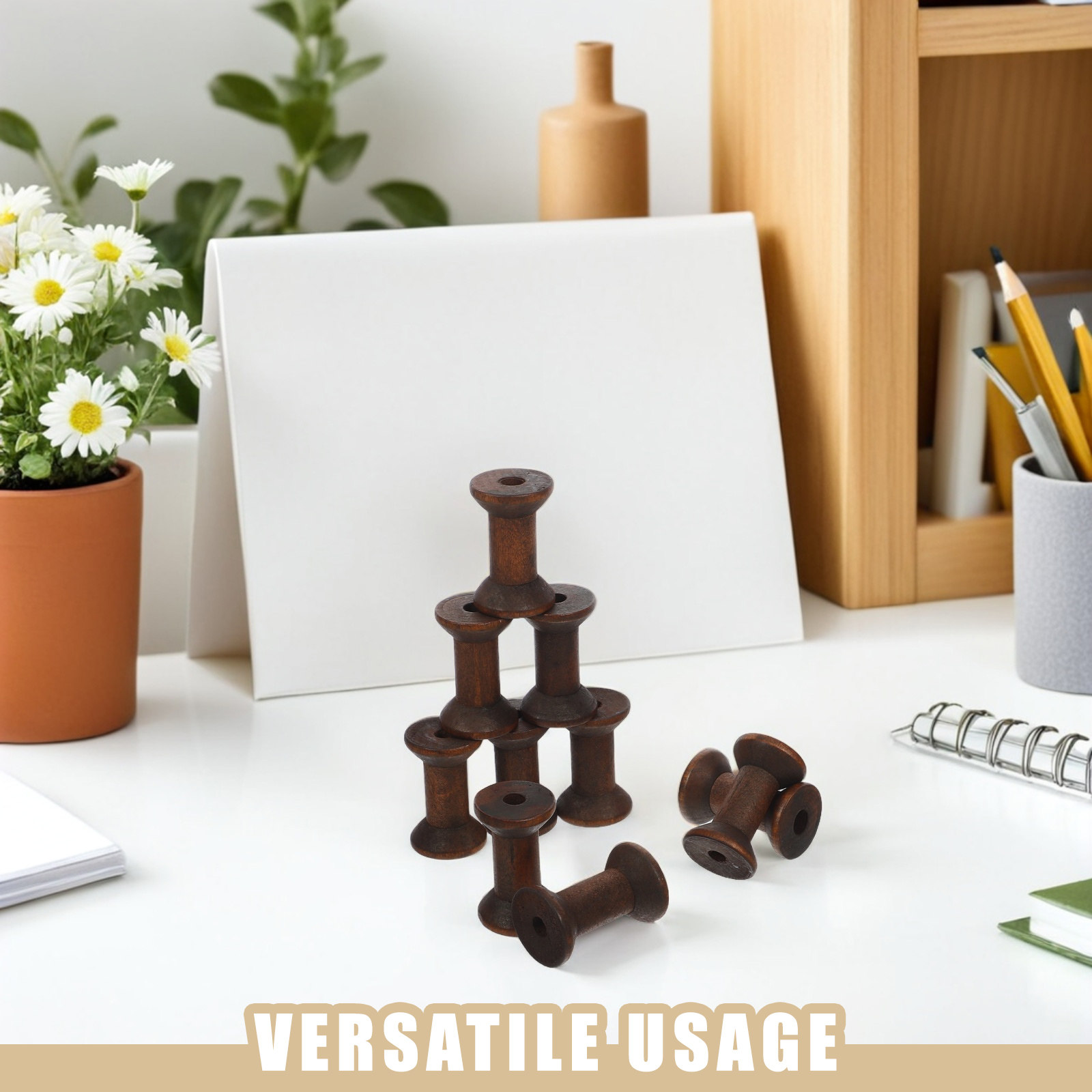 10Pcs Handcrafted Wooden Spool - Embroidery Craft บทวิจารณ์และราคา