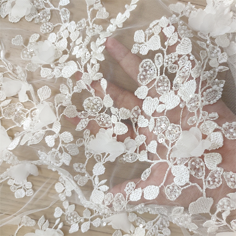 Ivory 3D Floral Hand Beaded La - Embellish Craft บทวิจารณ์และราคา