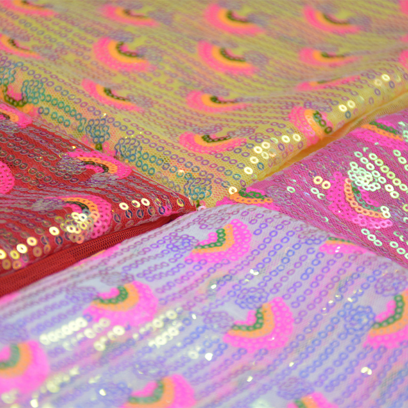 3mm Rainbow Sequin Glitter Fab - Sequin Fabric Panel บทวิจารณ์และราคา