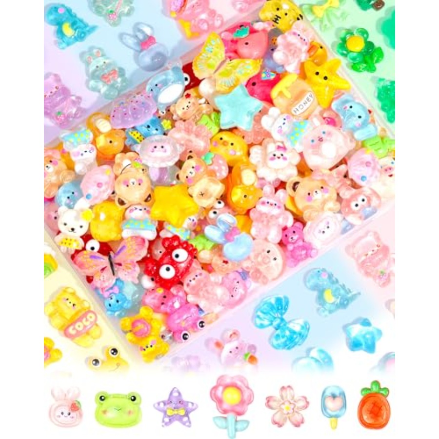100PCS Cute Slime Charms Bulk  - Easter Craft Embellishment Set บทวิจารณ์และราคา