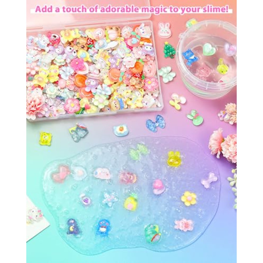 100PCS Cute Slime Charms Bulk  - Easter Craft Embellishment Set บทวิจารณ์และราคา