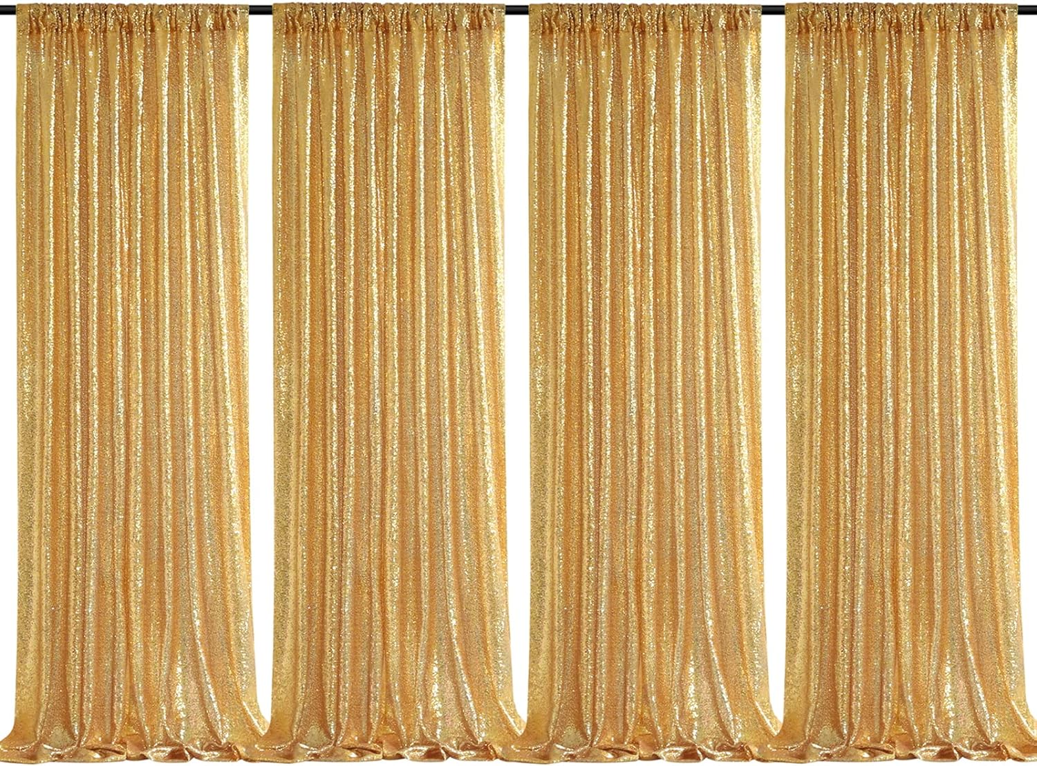 2×8FT-4PCS Gold Sequin Backdro - Sequin Fabric Panel บทวิจารณ์และราคา