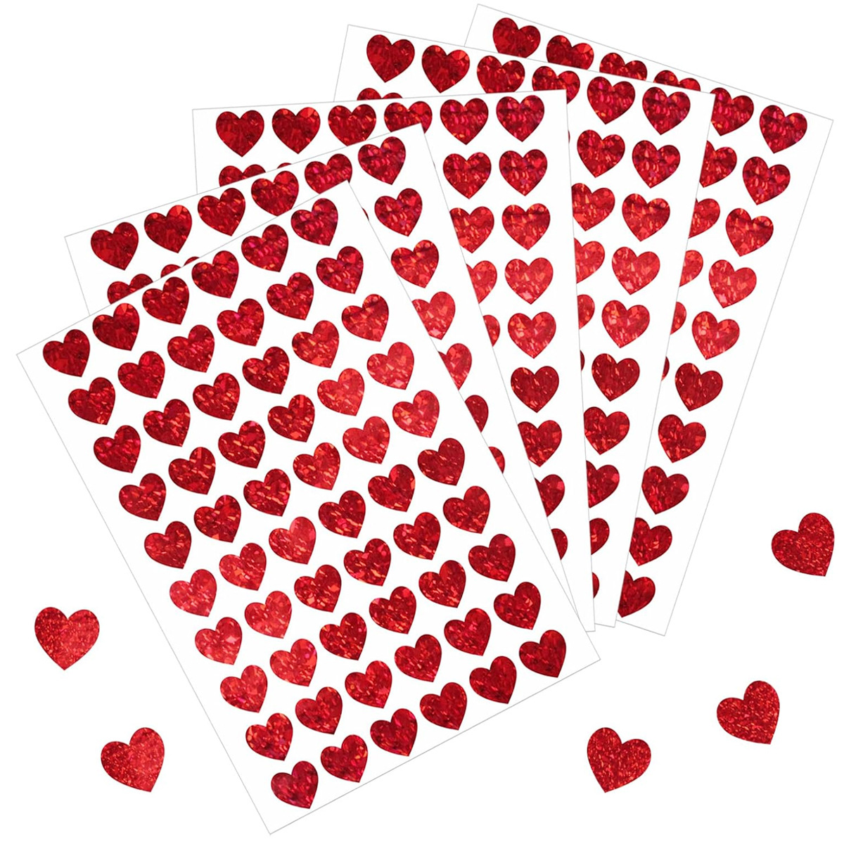 600 Pcs Red Heart Stickers, Sm - Glitter Vinyl Roll บทวิจารณ์และราคา
