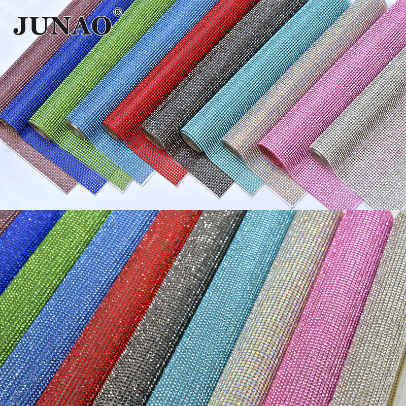 JUNAO 24x40cm Light Peach Self - Hotfix Rhinestone Sheet บทวิจารณ์และราคา