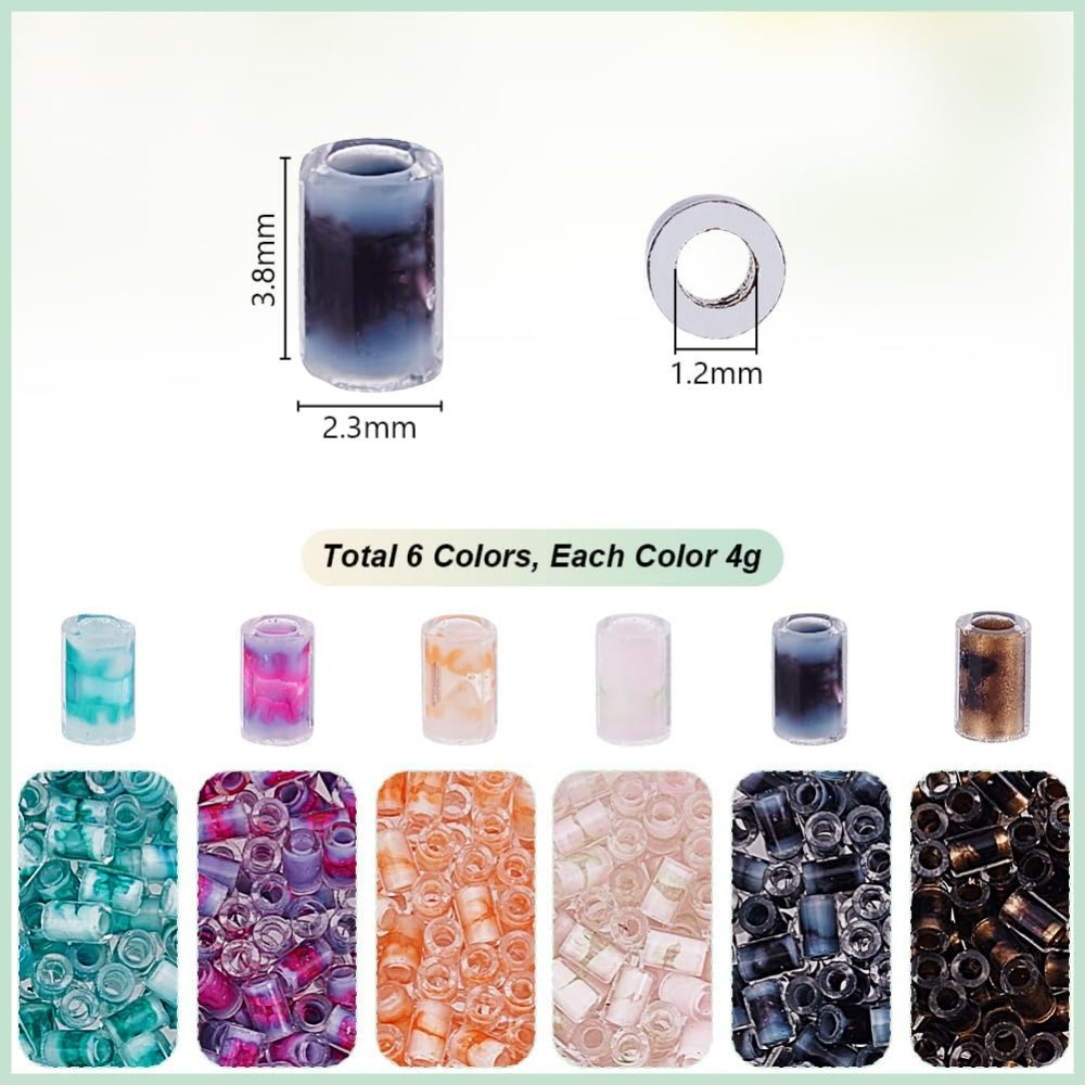 720pcs 6 Colors Tube Beads 24g - Embroidery Craft บทวิจารณ์และราคา