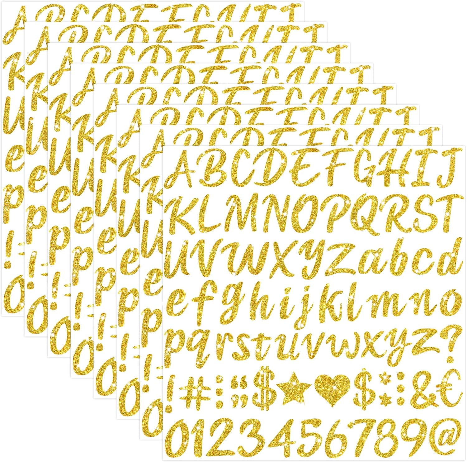664 Pcs/8Sheets Gold Glitter A - Glitter Vinyl Roll บทวิจารณ์และราคา