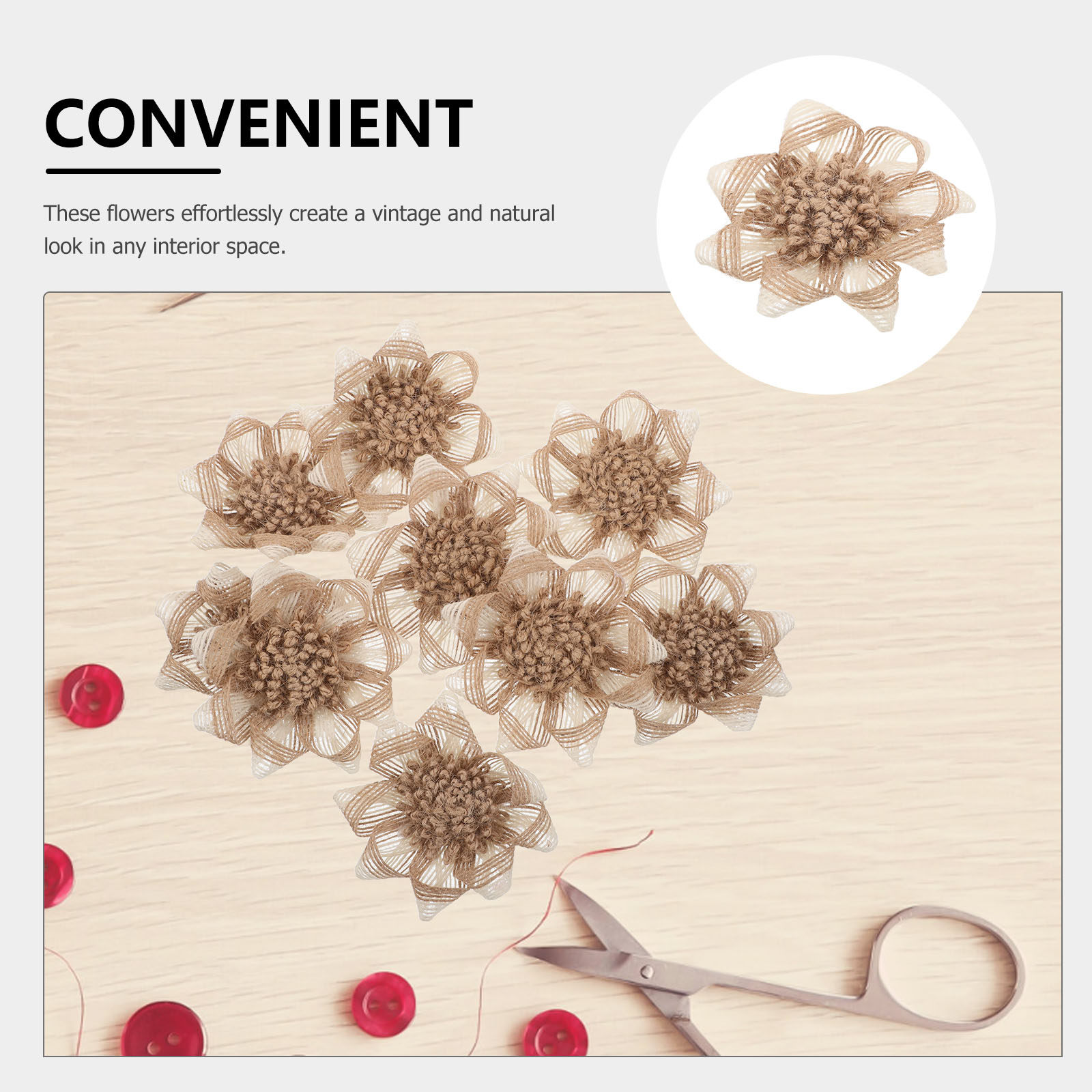 9Pcs Craft Flowers Burlap: Vin - Embellish Craft บทวิจารณ์และราคา