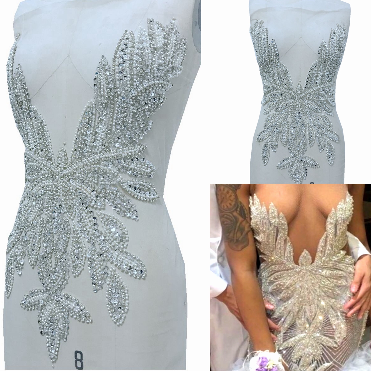 Luxury Beading Mesh Pearls Cry - Crystal Mesh Fabric บทวิจารณ์และราคา