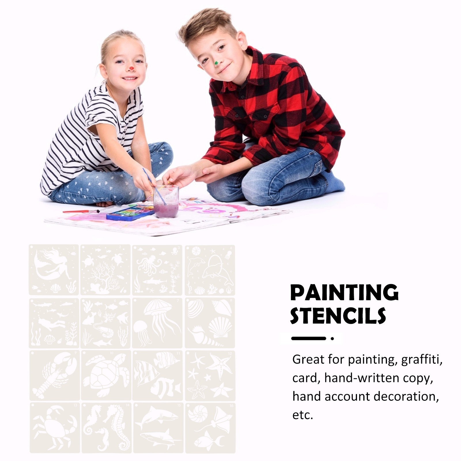 16pcs Ocean World Painting Tem - Craft Embellishment World บทวิจารณ์และราคา