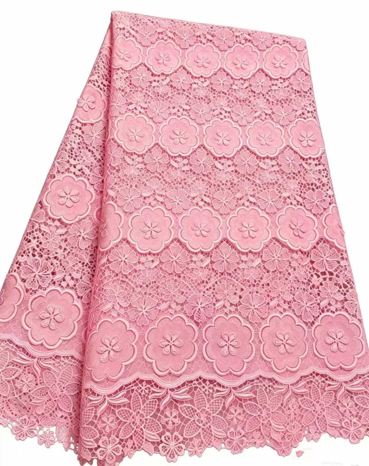 African Guipure Cord Lace Fabr - Sew On Rhinestone บทวิจารณ์และราคา