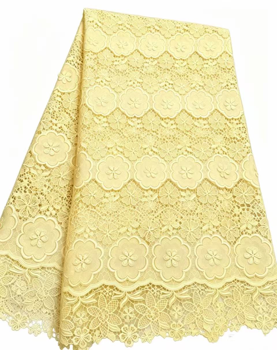 African Guipure Cord Lace Fabr - Sew On Rhinestone บทวิจารณ์และราคา