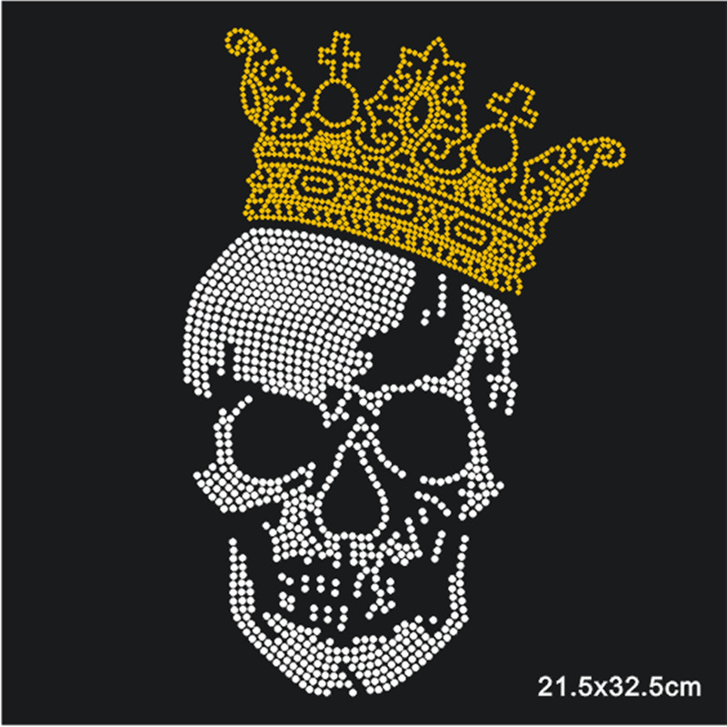 Skull Patch,Iron On Transfers  - Hotfix Rhinestone Sheet บทวิจารณ์และราคา