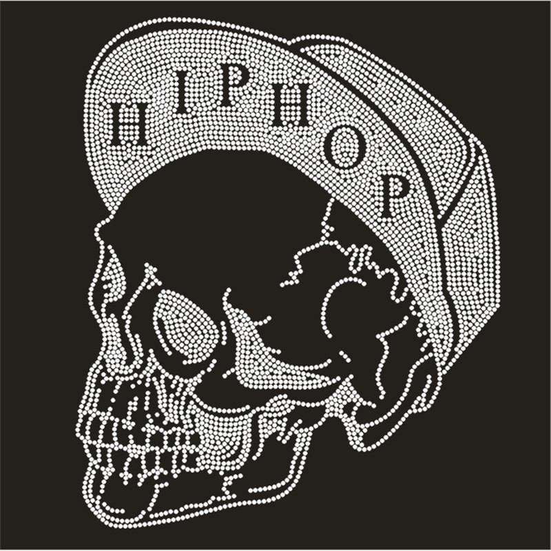 Skull Patch,Iron On Transfers  - Hotfix Rhinestone Sheet บทวิจารณ์และราคา