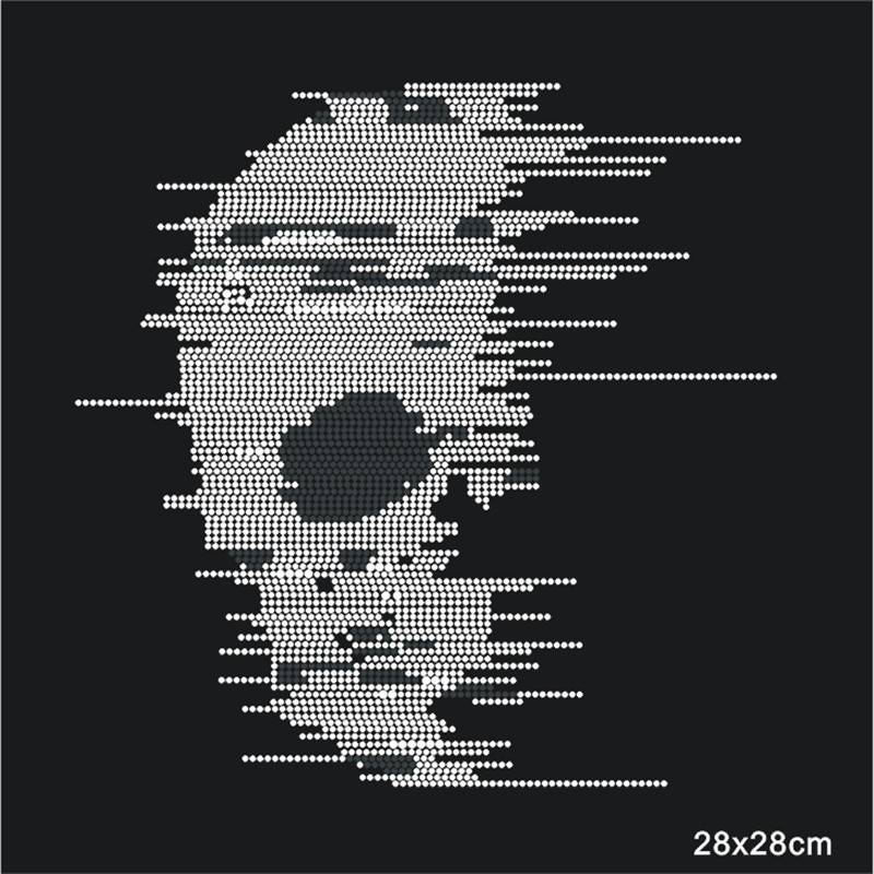 Skull Patch,Iron On Transfers  - Hotfix Rhinestone Sheet บทวิจารณ์และราคา