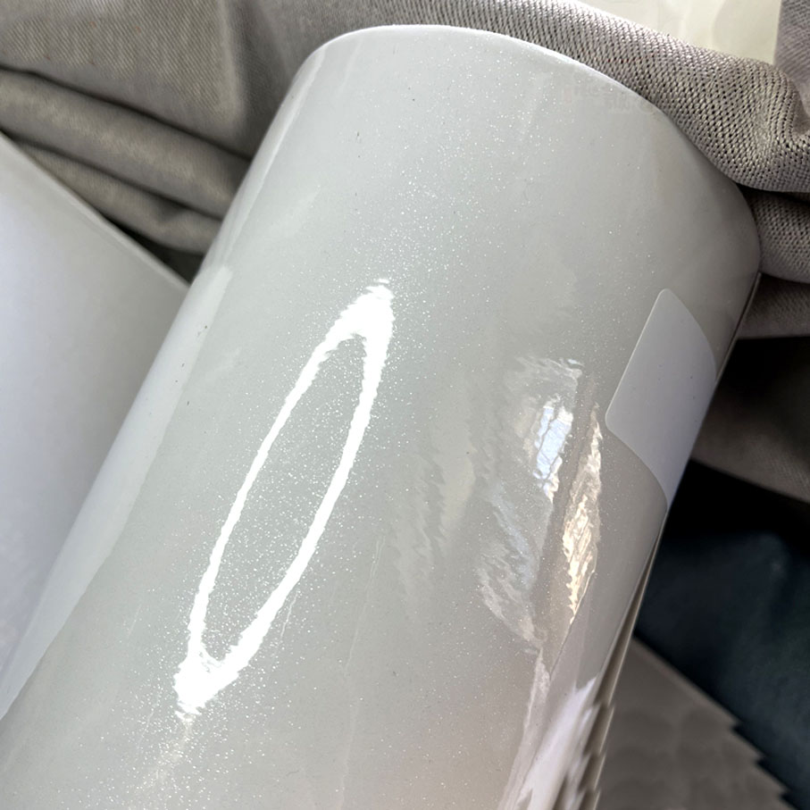 50cm*600cm High Glossy White G - Glitter Vinyl Roll บทวิจารณ์และราคา