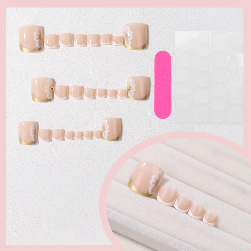24Pcs Short Square French Whit - Embroidery Embellishments บทวิจารณ์และราคา