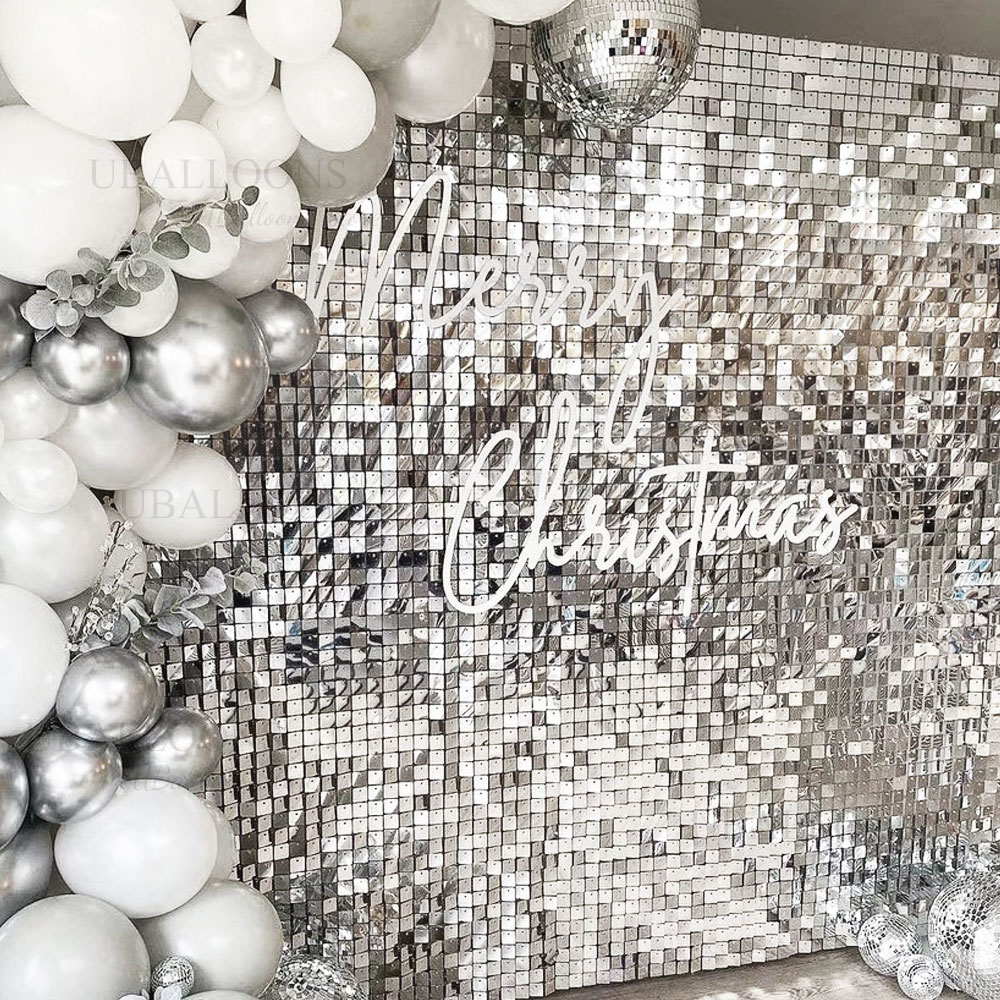 Silver Sequin Wall Backdrop Pa - Sequin Fabric Panel บทวิจารณ์และราคา