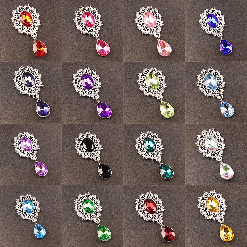 5Pcs Water Droplets Brooch Acc - Sew On Rhinestone บทวิจารณ์และราคา