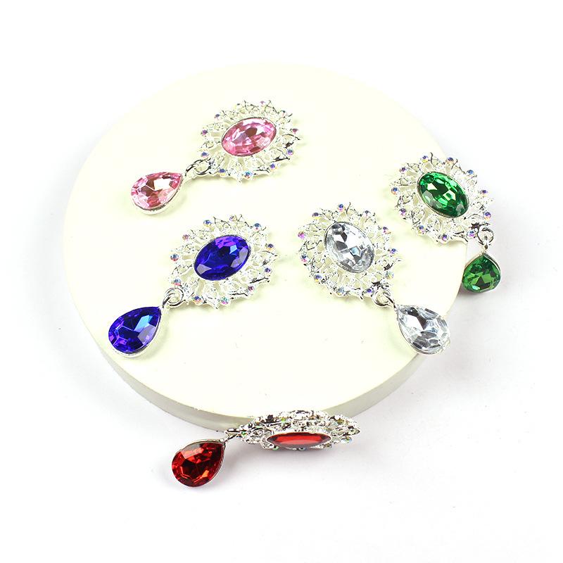 5Pcs Water Droplets Brooch Acc - Sew On Rhinestone บทวิจารณ์และราคา