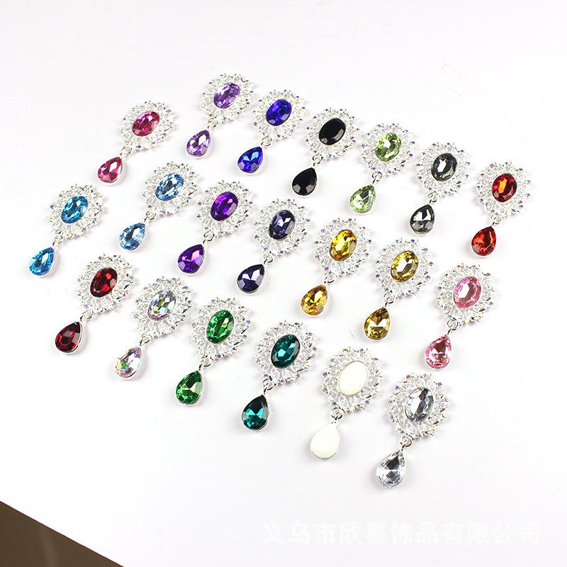 5Pcs Water Droplets Brooch Acc - Sew On Rhinestone บทวิจารณ์และราคา