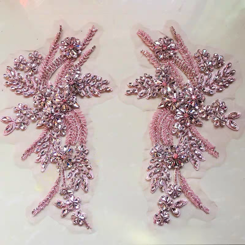 Beaded floral appliqués, hand- - Sew On Rhinestone บทวิจารณ์และราคา
